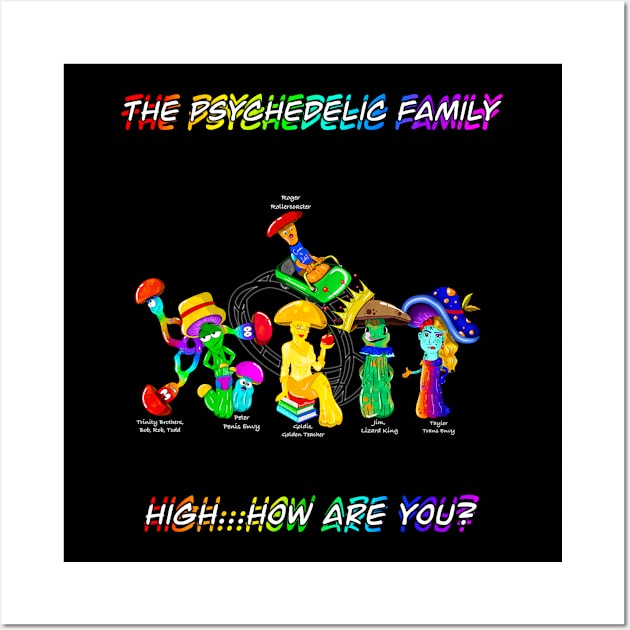 The Psychedelic Family, Magic Mushrooms Wall Art by MayGreenAbgrall